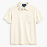 RL BASIC FRONT POCKET PIQUE COTTON POLO SHIRT (OFF-WHITE)