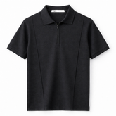 Z.A.R.A FRONT PANEL MEN'S ZIP UP POLO SHIRT (BLACK)