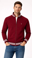 RL PREMIUM COTTON FLEECE DOUBLE KNIT TRACK JACKET (MAROON)