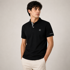 COTTON EAGLE CLASSIC POLO SHIRT (BLACK)