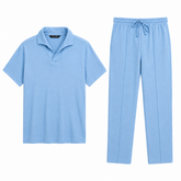 Z.A.R.A WAFFLE KNIT OVERSIZED SLIT TRACKSUIT (SKY)