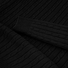 RL IMPORTED SINGLE PONY CABLE KNIT SWEATER (BLACK)