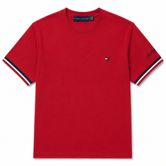 TOMMY SIGNATURE TIPPED T-SHIRT (RED)