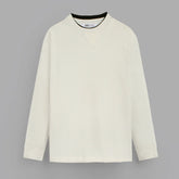 Z.A.R.A PREMIUM THERMAL COTTON CONTRAST TRIM SWEATSHIRT (OFF-WHITE)