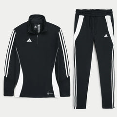 ADDAS Imported Tiro Piping Quarter Zip Tracksuit (Black)