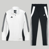 ADDAS Imported Tiro Piping Quarter Zip Tracksuit (White&Black)