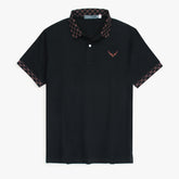 Cotton Eagle Premium Check Collar Polo Shirt (Black)