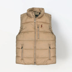 RL IMPORTED HANDWOVEN GORHM DOWN VEST JACKET (KHAAKI)