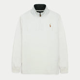 RL Imported Pique Cotton Fleece Zip-up Mockneck (White)