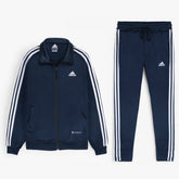 Addas Imported polyester Fleece Tracksuit (Navy Blue)