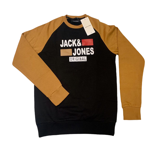 JCK & JONE Premium Cotton Sweatshirt (Mustard&Black)