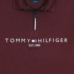 TOMMY PREMIUM SELF EMB ZIP-UP POLO SHIRT (MAROON)