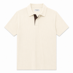 COTTON EAGLE PRESTIGE KNIT POLO SHIRT (CREAM)