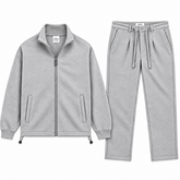 ZR12 PREMIUM INTERLOCK ZIPPER TRACKSUIT (HEATHER GREY)