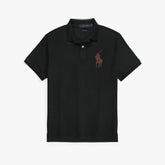 RL PREMIUM LEATHER BIG HORSE POLO SHIRT (BLACK)