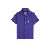RL PREMIUM KIDS CUBAN COLLAR CASUAL SHIRT (PURPLE)