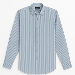Mussimo Duti Imported Stripe Formal Shirt (Teal Blue)