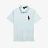 RL PREMIUM LEATHER BIG HORSE POLO SHIRT (SKY BLUE)