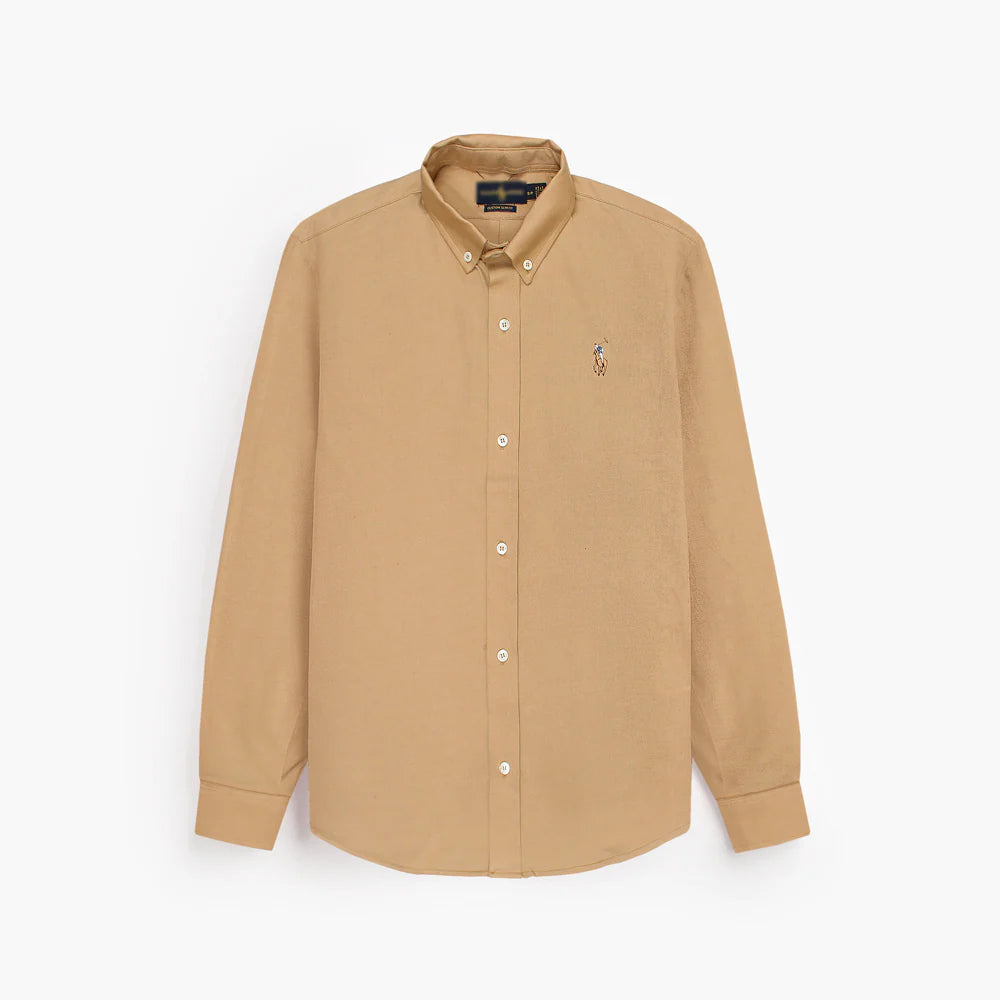 RL IMPORTED MEN'S OXFORD BUTTON CASUAL SHIRT (KHAKI)