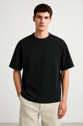 Z.A.R.A PREMIUM WAFFLE OVERSIZED T-SHIRT UNISEX (BLACK)