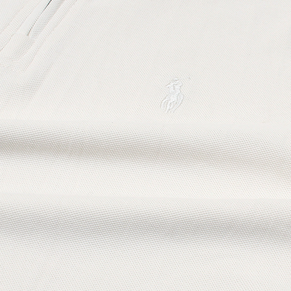 RL Premium Small Pony Zip Up Polo shirt (Off White)