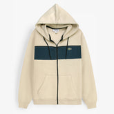 LCST12 Imported Cotton Fleece Zipper Hoodie (Stone&Teal)