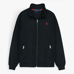 RL12 Premium Small Pony Cotton Fleece Zipper Jacket (Black)