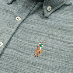 RL IMPORTED KID'S OXFORD BUTTON CASUAL SHIRT (MELLANGE GREEN)