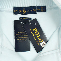 RL Premium 3 Horse Pique Cotton Polo Shirt (Sky Blue)