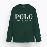 RL PREMIUM THERMAL COTTON IVORY LOGO SWEATSHIRT (DK GREEN)