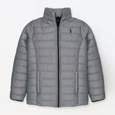 RL Full Sleeves Small Pony Puffer Jacket (Steel Grey)