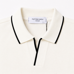 COTTON EAGLE C|E EMBROIDERED POLO SHIRT (OFF-WHITE)
