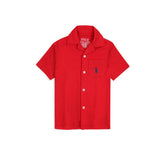 RL PREMIUM KIDS CUBAN COLLAR CASUAL SHIRT (RED)