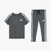 ADDAS PREMIUM KIDS DRI-FIT TRACKSUIT (GREY)