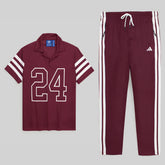 ADDAS PREMIUM INSPIRED 24 V NECK TRACKSUIT (MAROON)