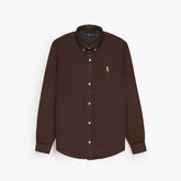 RL IMPORTED MEN'S OXFORD BUTTON CASUAL SHIRT (BROWN)