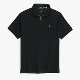 RL Premium Small Pony Zip Up Polo shirt (Black)