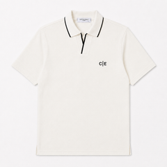 COTTON EAGLE C|E EMBROIDERED POLO SHIRT (OFF-WHITE)