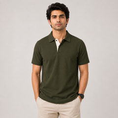 COTTON EAGLE PRESTIGE KNIT POLO SHIRT (DUST OLIVE)