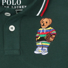 RL Kids Premium Tipping Collar Bear Polo Shirt (Green)