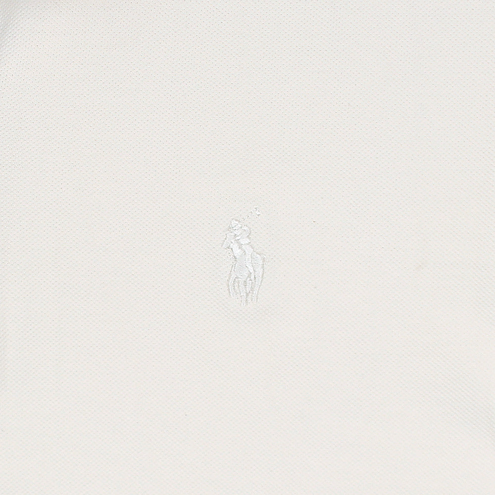 RL Premium Small Pony Zip Up Polo shirt (Off White)