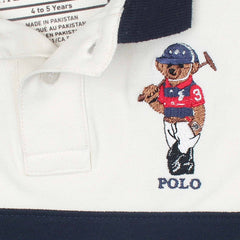 RL Kids Premium Paneled Bear Polo Shirt (White)
