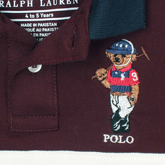 RL Kids Premium Paneled Bear Polo Shirt (Maroon)
