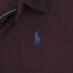 RL Imported Men Waffle Zipper Jacket (Maroon)