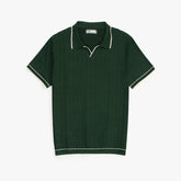 Z.A.R.A PREMIUM ESPRESSO CABEL-KNIT POLO SHIRT (GREEN)
