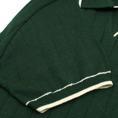 Z.A.R.A PREMIUM ESPRESSO CABEL-KNIT POLO SHIRT (GREEN)