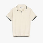 Z.A.R.A PREMIUM ESPRESSO CABEL-KNIT POLO SHIRT (OFF-WHITE)