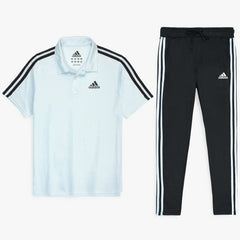 ADDAS PREMIUM MESH DRI-FIT 3 STRIPE TRACKSUIT (SKY BLUE)