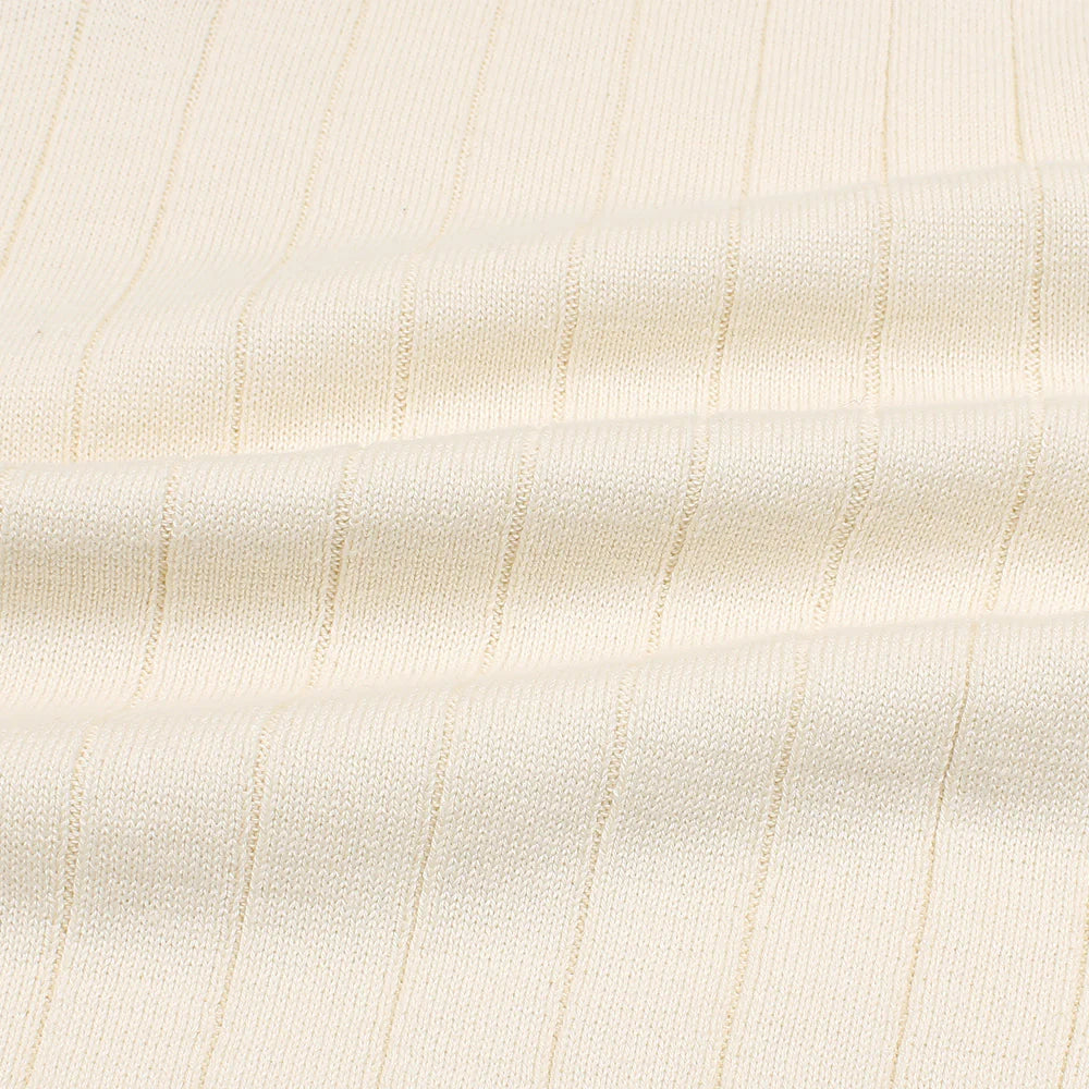 Z.A.R.A PREMIUM ESPRESSO CABEL-KNIT POLO SHIRT (OFF-WHITE)