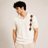 COTTON EAGLE FLAT KNIT WINDSOR POLO (OFF WHITE)